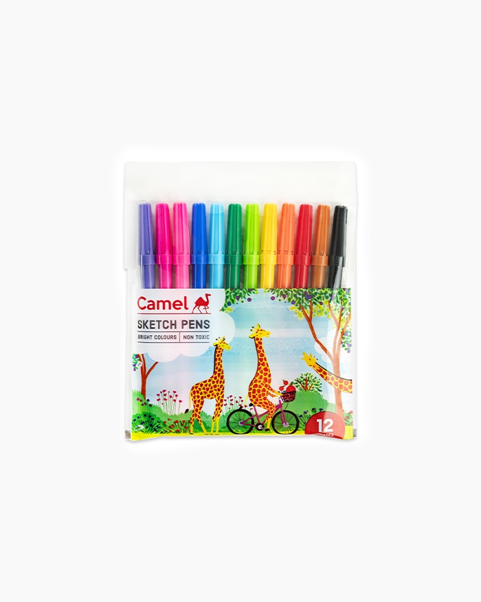 Camel  Sketch  Pens  Assorted  pack  of  12  shades,  Full  size