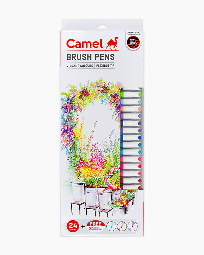 Camel  Brush  Pens  Assorted  pack  of  27  shades