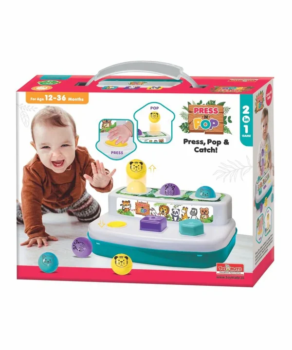 Press & Pop: 2-in-1 Animal & Ball Pop-Up Learning Toy