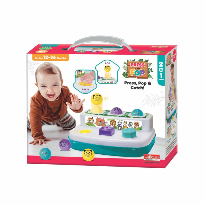 Press & Pop: 2-in-1 Animal & Ball Pop-Up Learning Toy