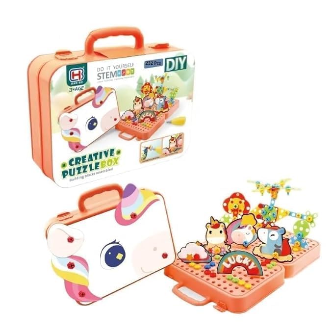 3D Building Puzzle Set for Kids (232 Pieces)