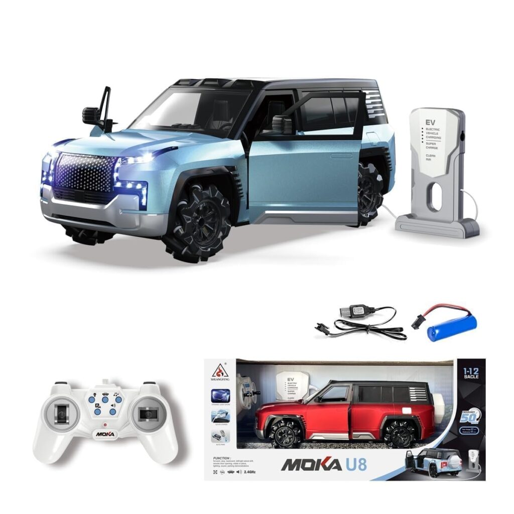 Moka U8 Remote Control Drift Car with EV Charge Station - Rechargeable 1:12 Scale RC Car