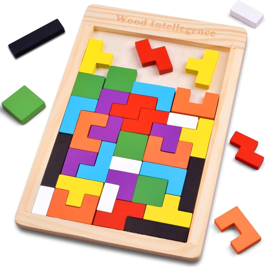 Wooden Tangram Puzzle for Kids 40 Pieces |