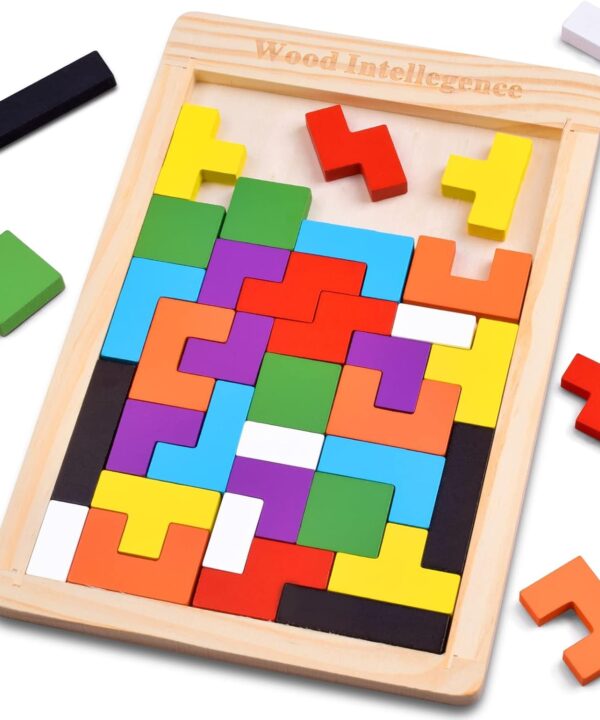 Wooden Tangram Puzzle for Kids 40 Pieces |