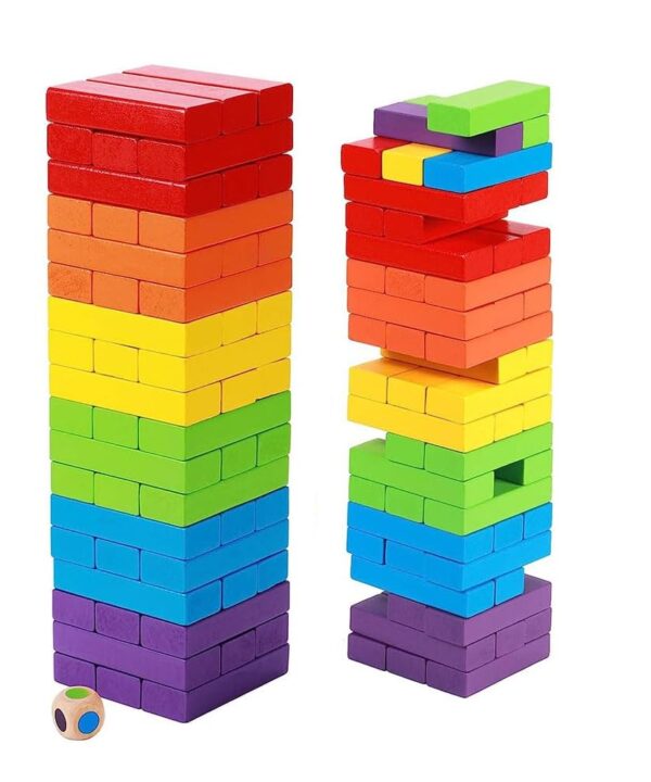 54 Pcs Colourful Wooden Blocks
