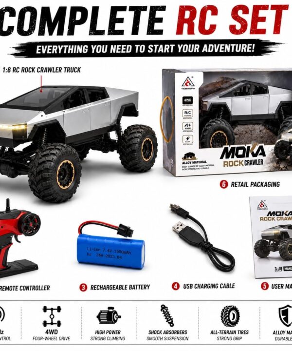High-Speed Cybertruck RC Car for Kids 1:8 Scale