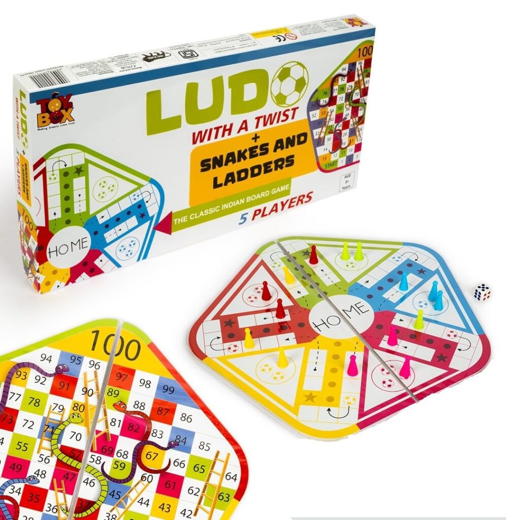 5 Players Ludo & Snakes Ladders