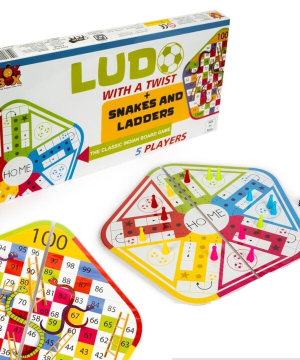5 Players Ludo & Snakes Ladders