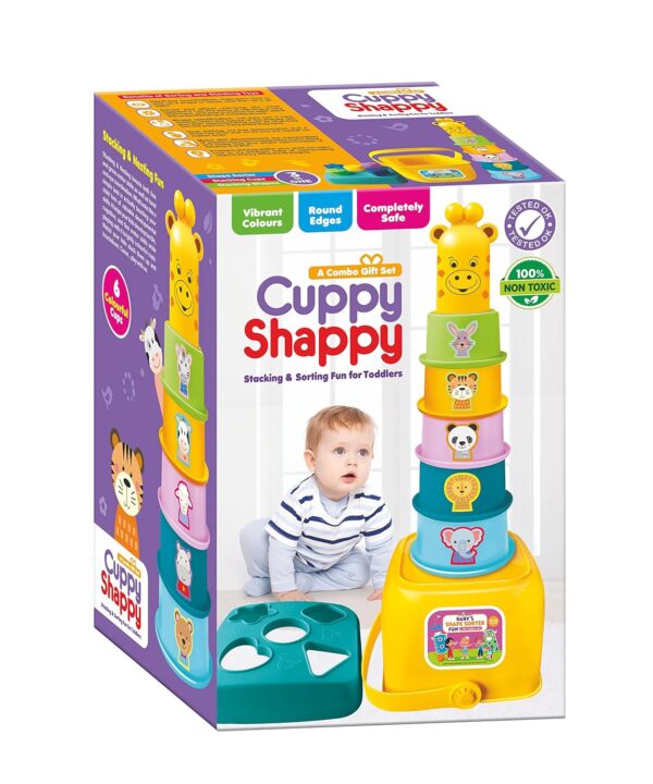 Cuppy Shappy 3-in-1 Stacking Cups & Shape Sorter Toy for Toddlers