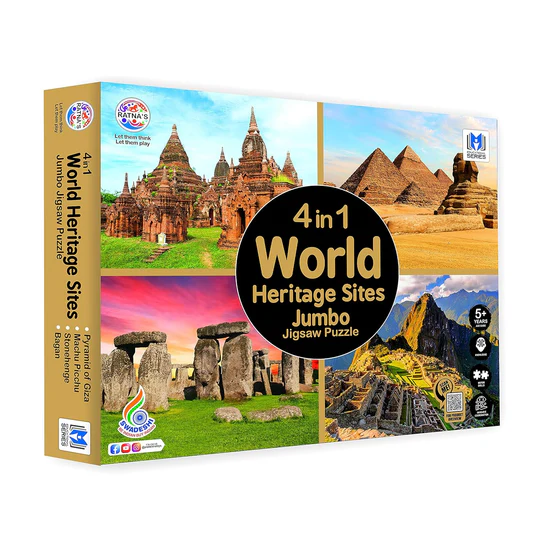4 in 1 World Heritage Sites Jumbo Jigsaw Puzzle