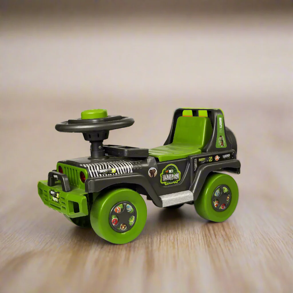 Toyzone Ride On | Baby Car | Kids Car | Toy Car| Push Car| Swing Car| Ride on Car with Horn (Ben 10 Safari)