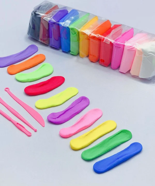 12-Color Super Light Clay Set (with Sculpting Tools)