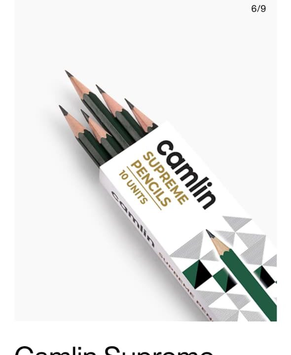 Camlin Supreme Pencils Box of 10 pencils with Eraser and Sharpener