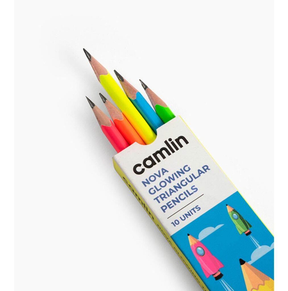 Camlin Nova Glowing Pencils Box of 10 pencils with Sharpener