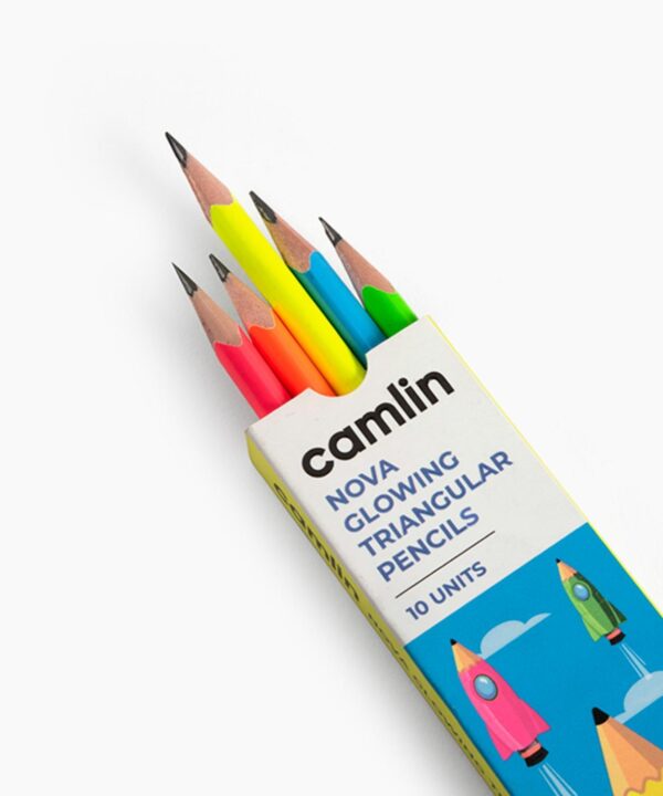 Camlin Nova Glowing Pencils Box of 10 pencils with Sharpener