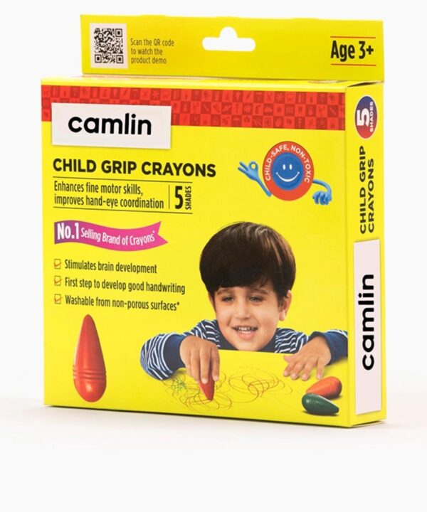 Camlin Child Grip Crayons Assorted pack of 5 shades