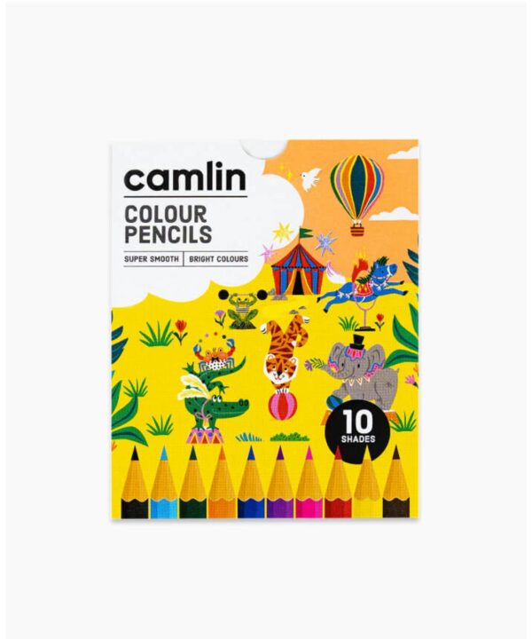Camlin Colour Pencils Assorted pack of 10 shades, Half size