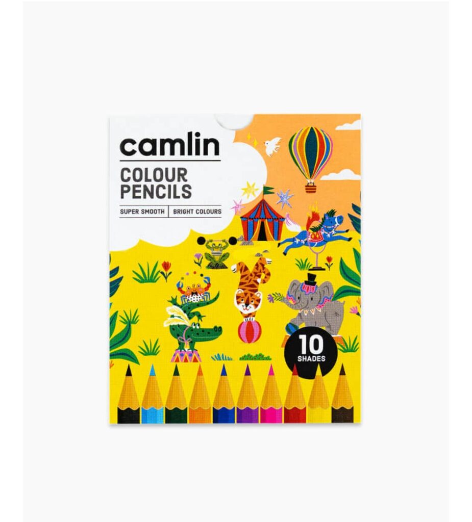 Camlin  Colour  Pencils  Assorted  pack  of  10  shades,  Half  size