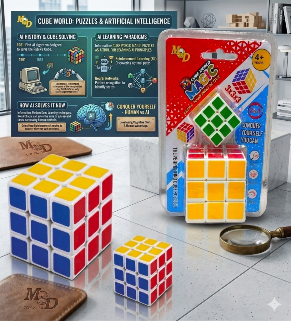 3X3 High Speed Sticker Less Magic Puzzle Cube Game